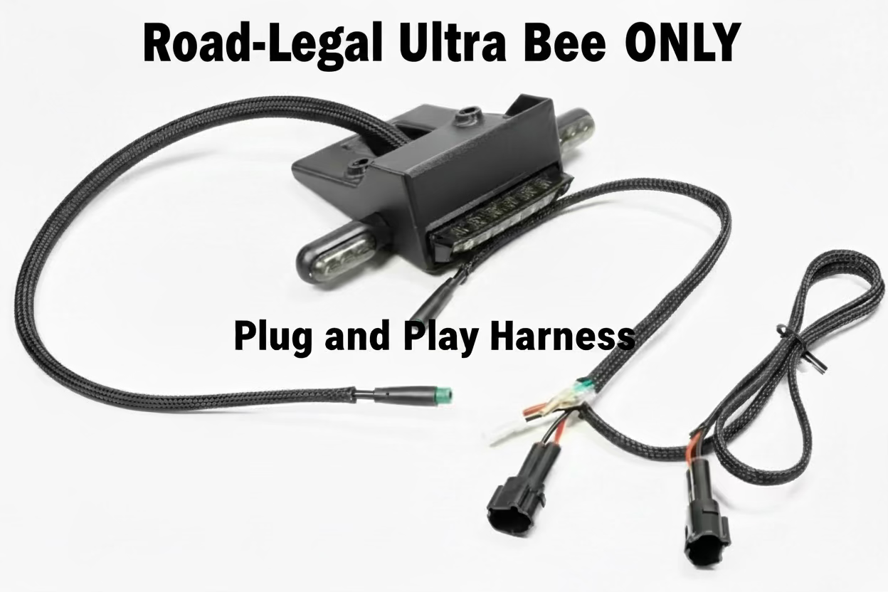 rear taillight, signals and housing along with wiring harness for an ultra bee taillight.
