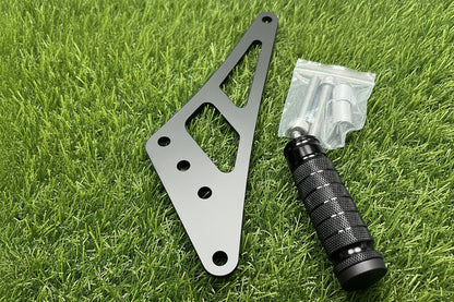 Surron Ultra Bee steel mount and peg that acts as a lock for the foot for stunts  in place of a motorcycle shifter.