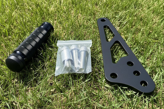 Talaria XXX steel mount and peg that acts as a lock for the foot for stunts  in place of a motorcycle shifter.